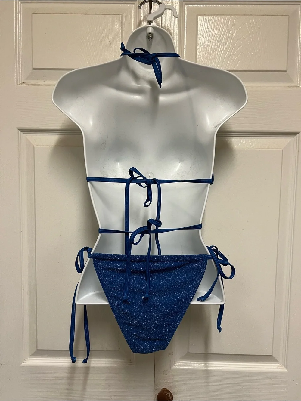 PrettyLittleThing Heart Trim Glitter Triangle Bikini Set